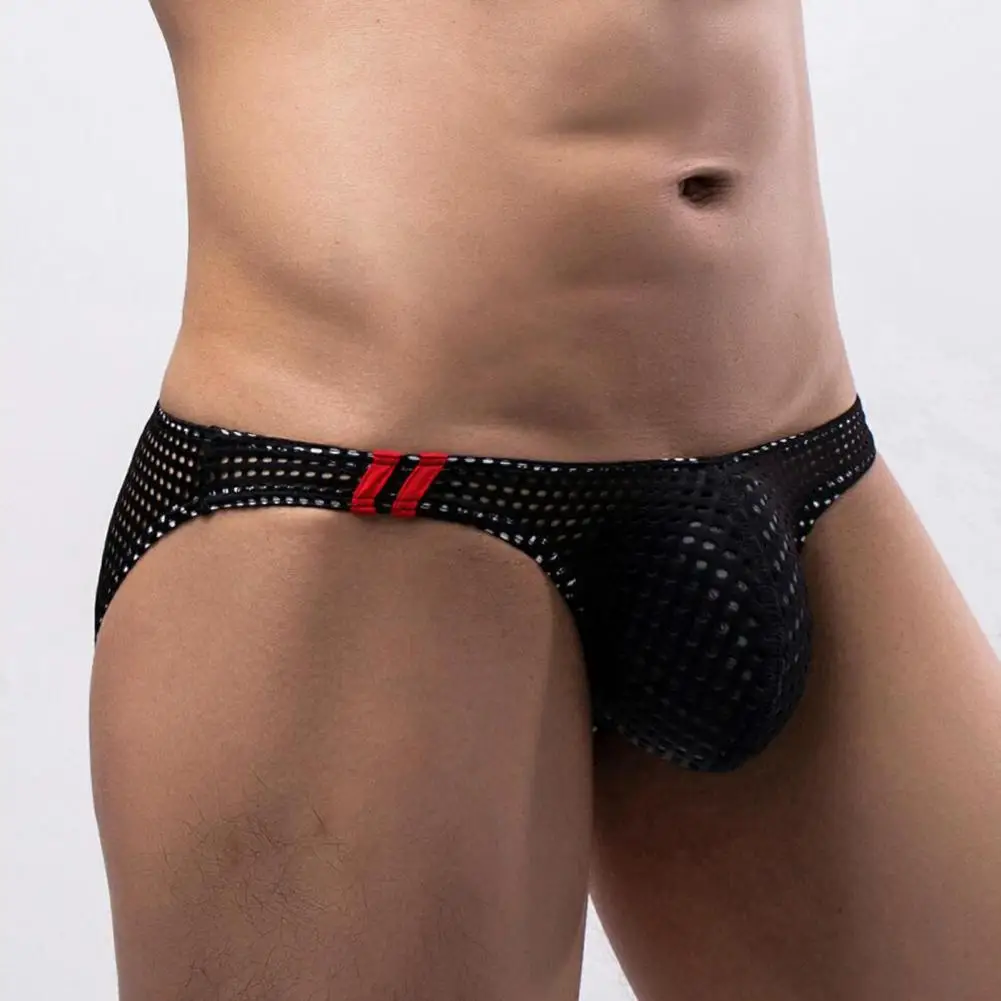 Sexy Men Underwear Men Low Waist Briefs Stylish Men's Low-rise Briefs Sheer Lightweight Hip-lifting Underpants