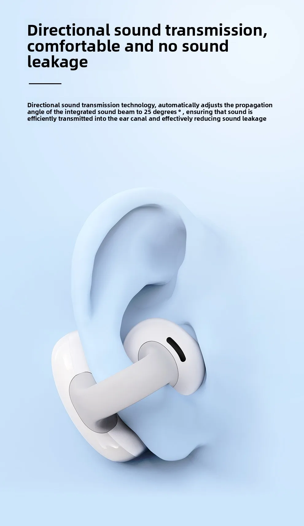 Bluetooth Headphones New Cross-Border Ear Clip Headphones Wireless Large Batter