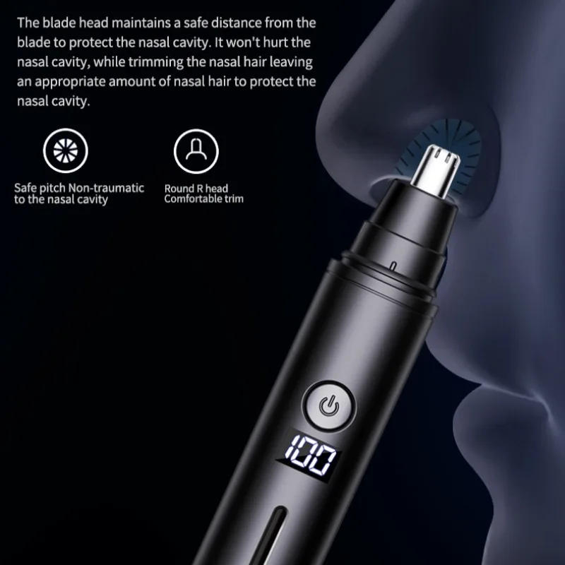Nose Hair Trimmer USB Charging New High Quality Electric Portable Men Mini Nose Hair Remover Safety Face Hair Cleaning Tool 2