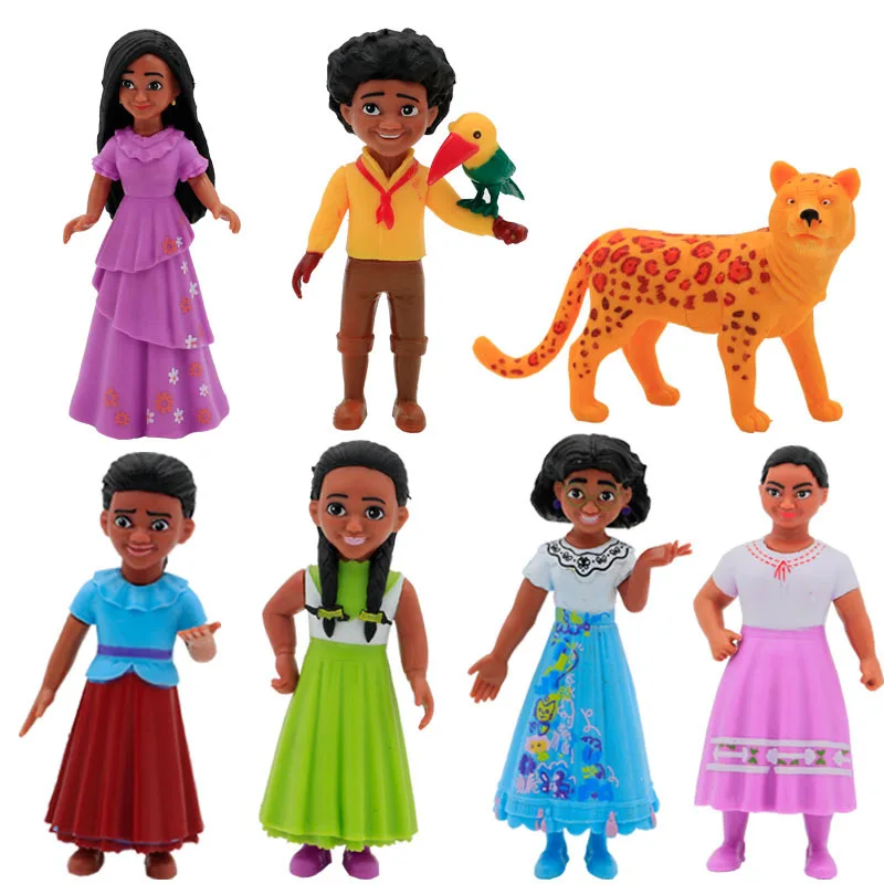 Figurines de dessin animé Disney Encanto pour enfants, 6 pièces, ensemble  de poupées miniatures, décoration de