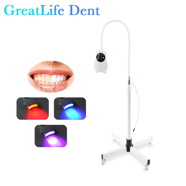 GreatLife Whitening Light For Professional Teeth 3 Color Dental Led Tooth Whitening Lamp Machine Adjustable Height For Dentist