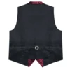 Designer Men's Suit Vest Red Paisley Wedding Party Silk Waistcoat Neck Tie Handkerchief Cufflinks Gilet Men Clothing DiBanGu 5