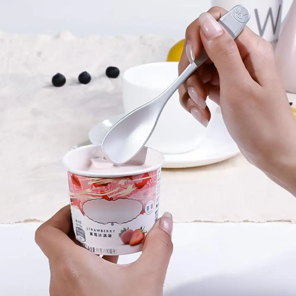 Aluminum Ice Cream Spoon Japan Penguin/bear Pattern Dessert Spoon Silver Self-melting Type Coffee Spoon Pudding 1