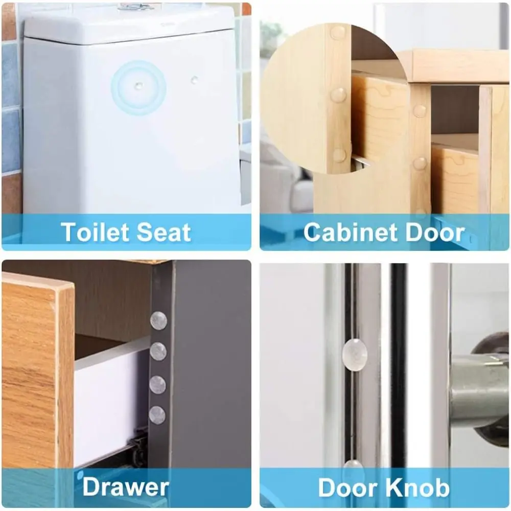 New Self Adhesive Damper Buffer Round Silicone Cabinet Door Bumpers Clear Protective Pads