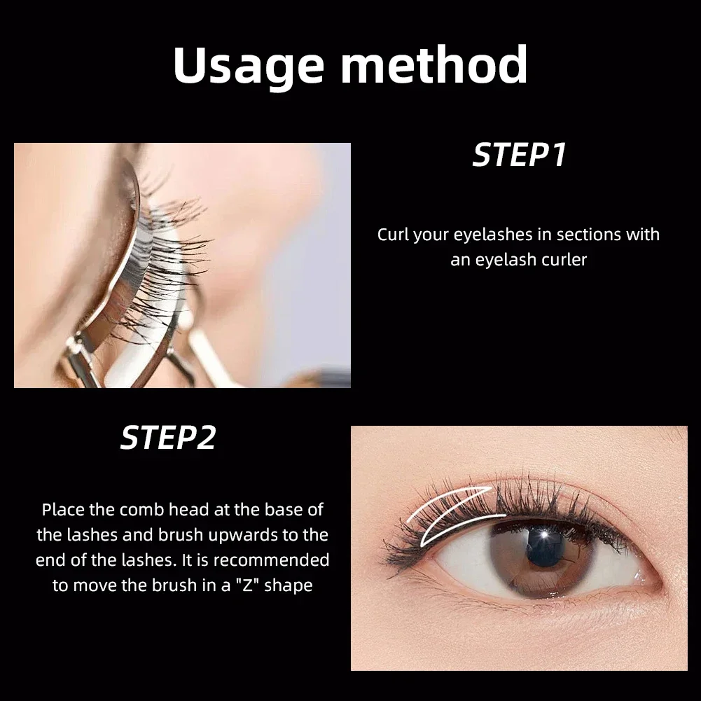 Black Waterproof Mascara For Lengthening And Volume Lashes_voghion.com