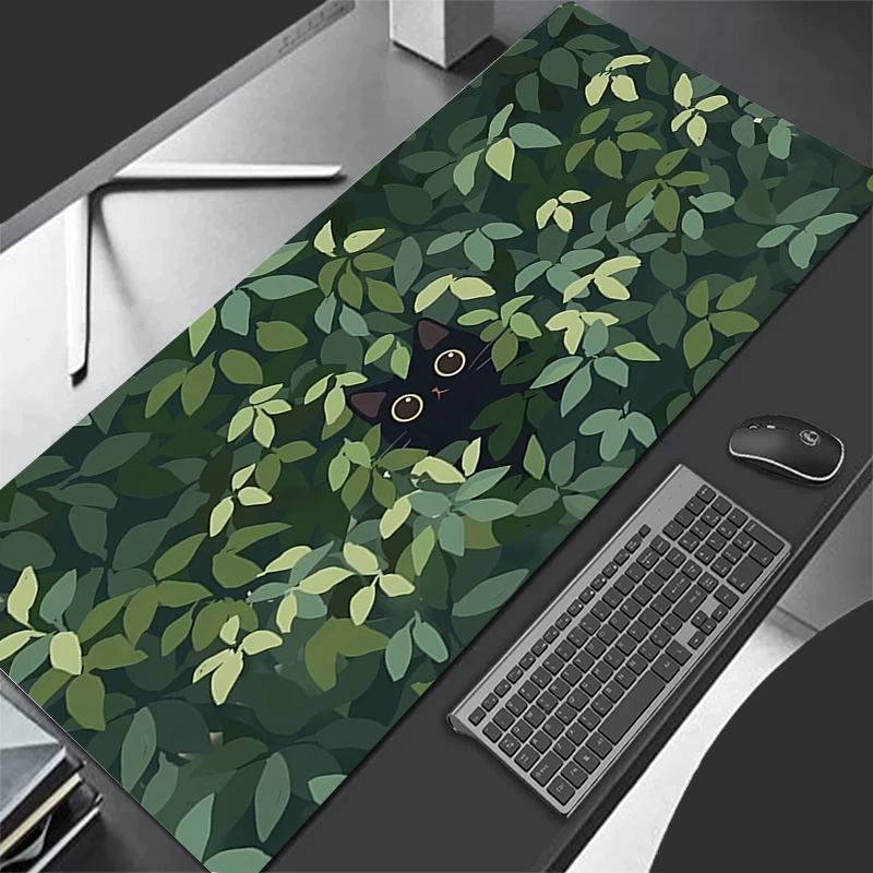 

Cats in Green Plants Gaming Mousepad Laptop Game Rubber Large Mouse Pad Keyboard Office PC Desk Mat XXL Carpet Anime Desktop Mat