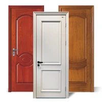 Newest design Main entry painted timber wooden pivot door glass invisible bathroom door 1