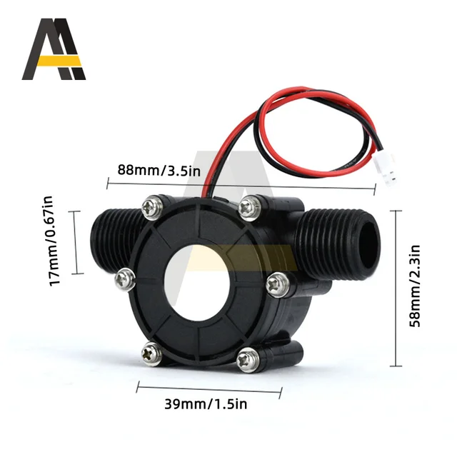 Microgenerador F50, bomba de flujo de agua, turbina hidroeléctrica de 5V,  12V, 0-80V, generador de