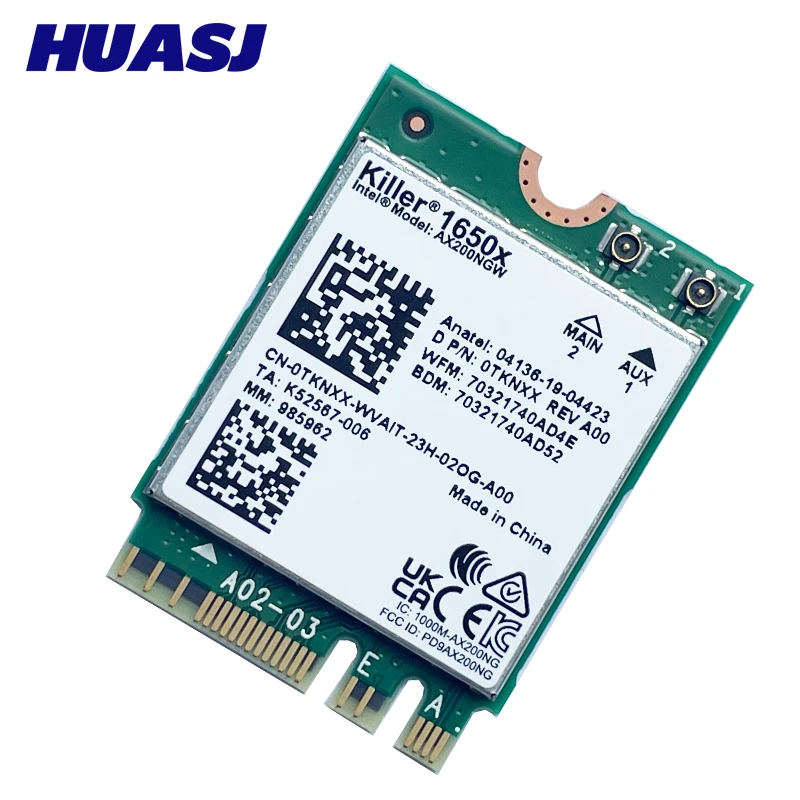 Carte Wi-Fi Intel Killer 1650i – Wi-Fi 6 Bluetooth 5 – AX201NGW ND6M1 – Occasion