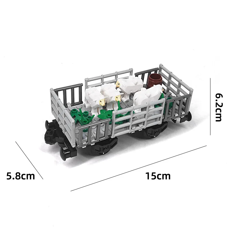 City Train combo Set MOC Train Transport Farm Animal Farm Sheep Horse cattle pig Children\'s scene Assembling toy Gift DIY Bricks