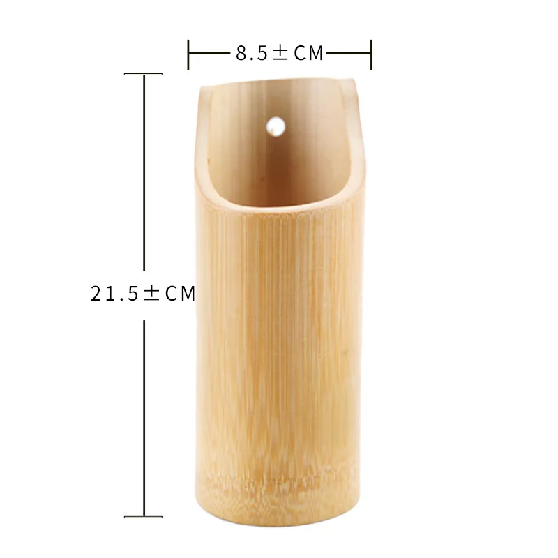 Bamboo Chopsticks Tube Spoon Rest Fork Spatula Drain Tableware Box Round Nature Wood Kitchen Organizer Rack Storage 4