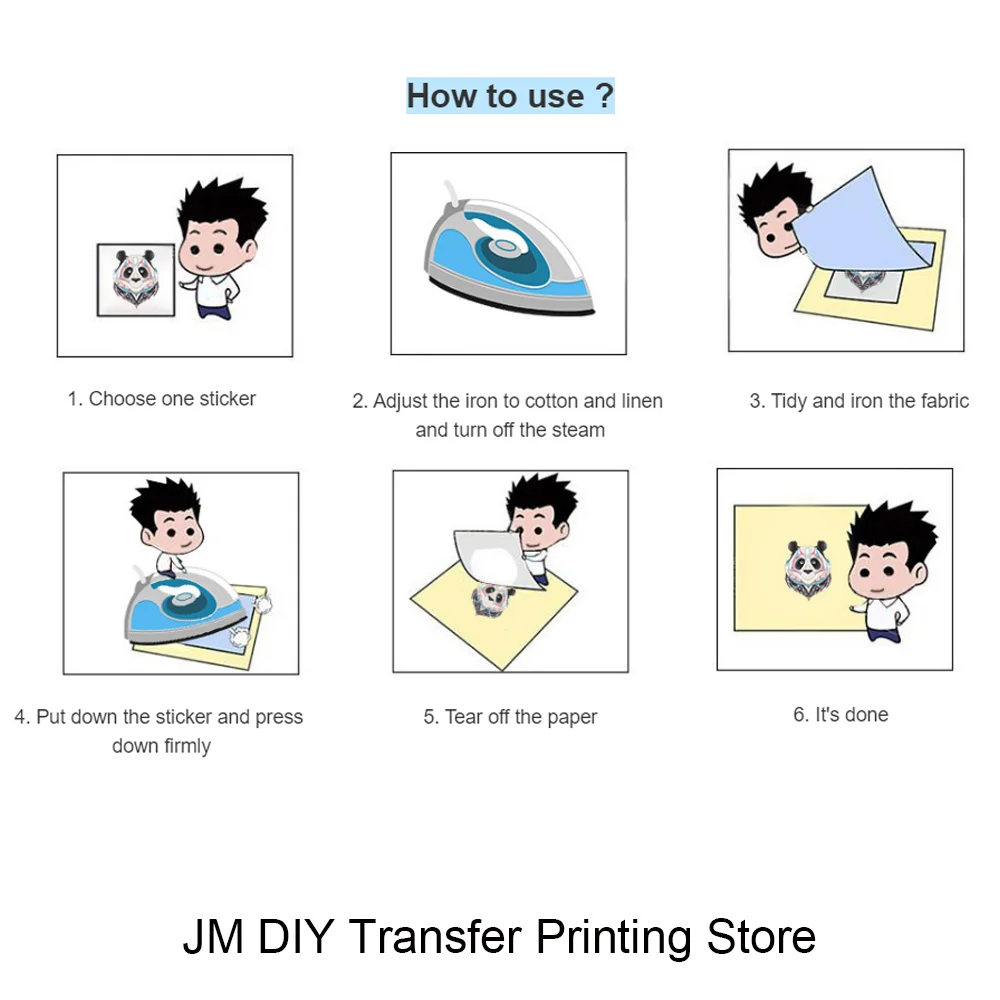 DTF Printing Thermo Iron on Decals Heat Transfers Stickers for Clothing Accessories heat transfer stickers