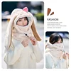 New Cartoon Rabbit Ear Ski Helmet Cover Comfortable Soft Cycling Skiing Helmet Hat Lovely Winter Warm Plush Cap for Girl Women 3