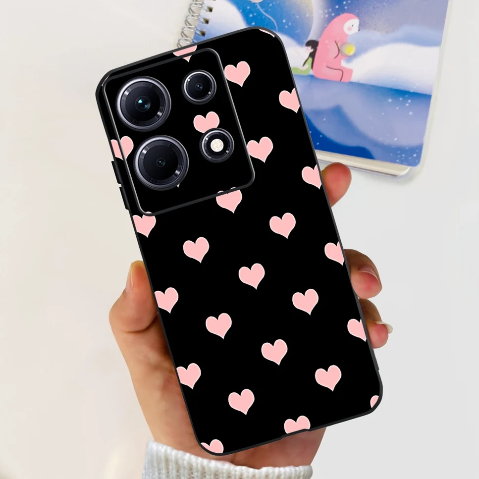 Fashion Cute Flowers Luxury Black Phone Case Back Cover