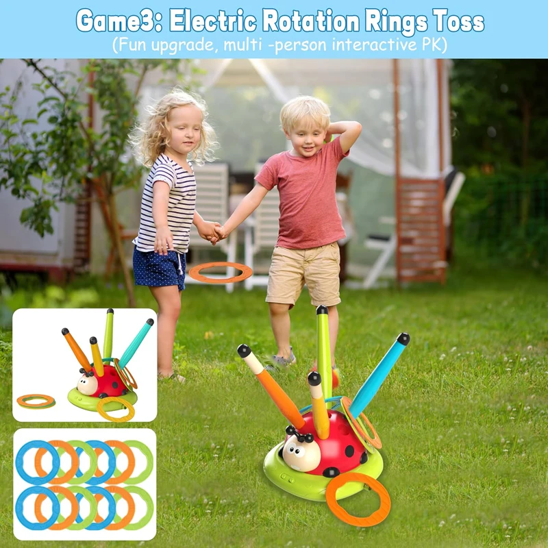 3 in 1 Ladybug Multifunction Exercise Machine Ferrule Jump Rocket Launcher Toy Sports Entertainment Game Outdoor Educational 5