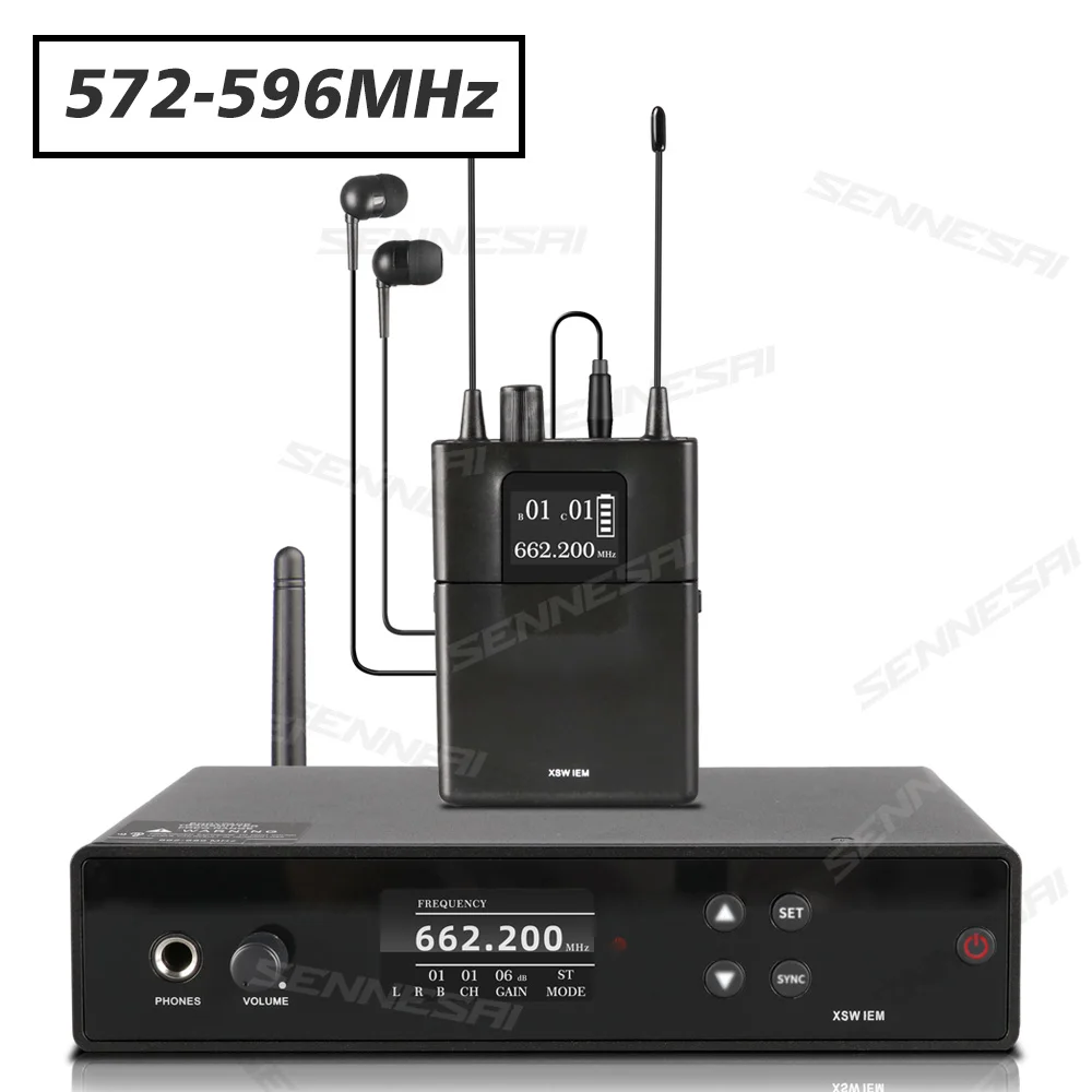NEW！XSW IEM Monitoring System Stereo Personal Wireless In Ear Monitors for Band Singers Stage Digital DSP Processor Audio