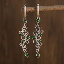  Delicate Silver Color Leaf Waterdrop Green Stone Drop Earrings for Women Engagement Jewelry 