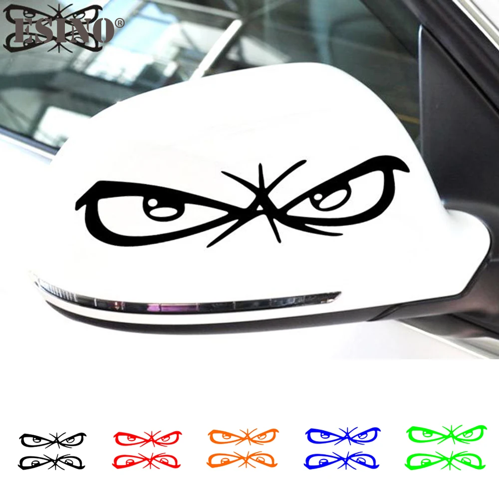 

2 x Rear View Mirror Car Stickers Funny Evil Eyes Car Styling Creative Decorative PVC Carving Auto Decal Car Body Decal Vinyl