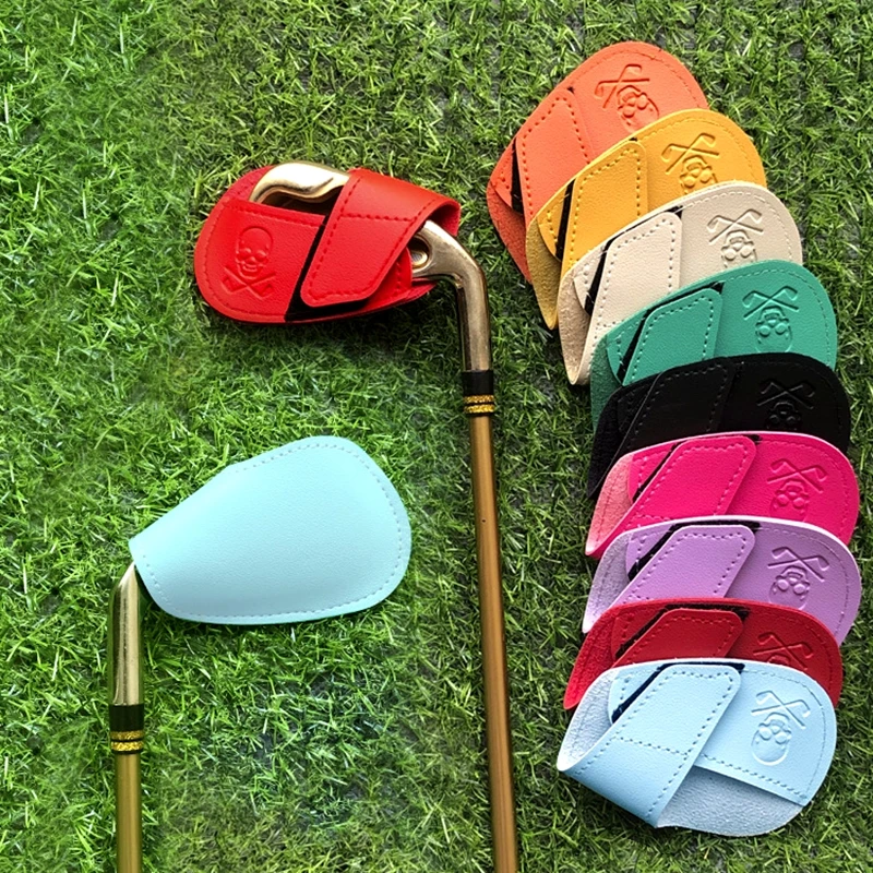 

2023 New Golf Iron Head Cover Korean Version Skull Head Colorful Golf Club Iron Cover 10Pcs (4-9 PASX)