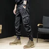 Y2k Harem Men's Cargo Pants Navy Street Vintage Stretch Nylon Slacks Regular Fit Korean Style Joggers Harajuku Trousers for Men 4