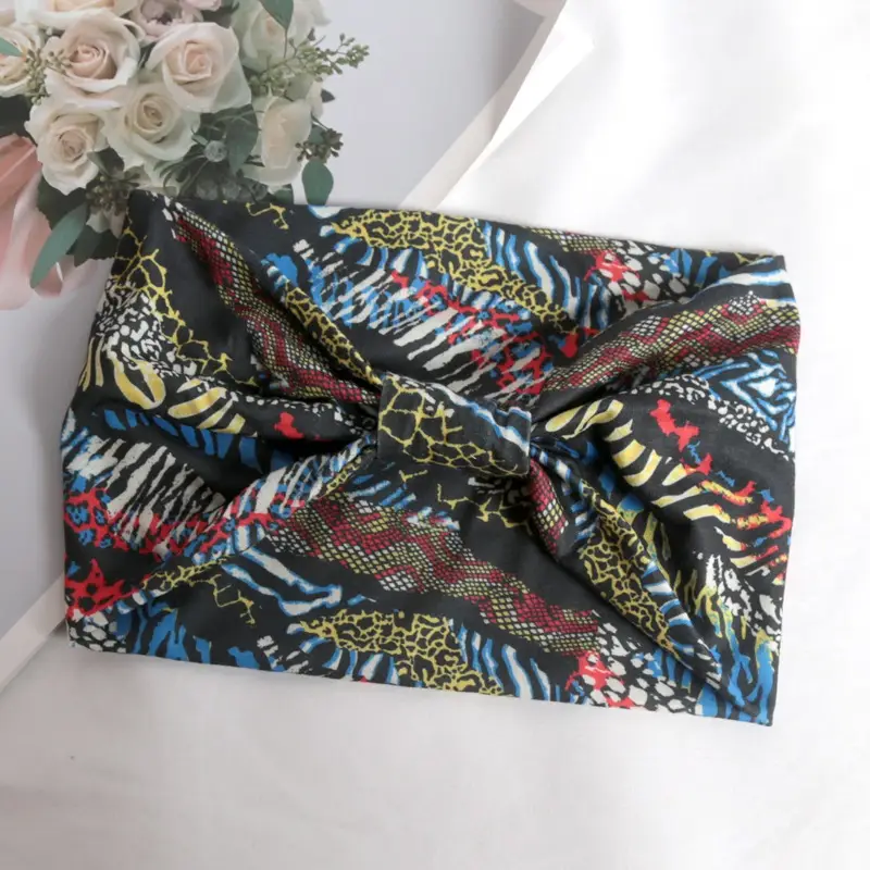 Women Wide -Side Pilates Elastic Hair Bands Yoga Leopard Print Headband Running Cycling Turban Makeup Hair Hoop Makeup Headwrap - Image 9