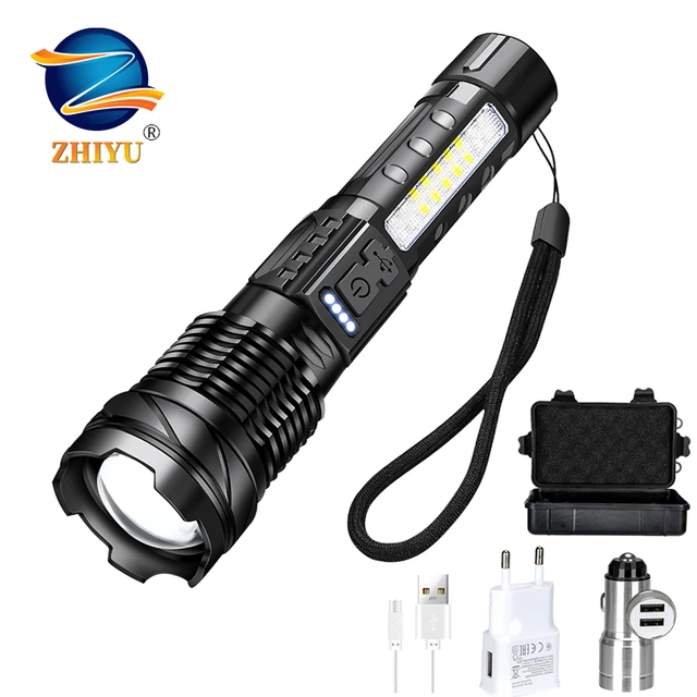 Linternas de alta potencia 50000000, luz táctica, focos de emergencia  telescópicos Jetbeam1km 18650, antorcha de batería incorporada - AliExpress