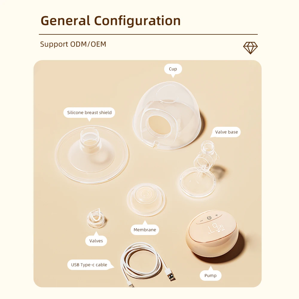 BEBEBAO P7 Wearable Electric Breast Pump Hands Free Milk Pump with LED Display 3 Modes 10 Levels of Suction 240mL Capacity 6