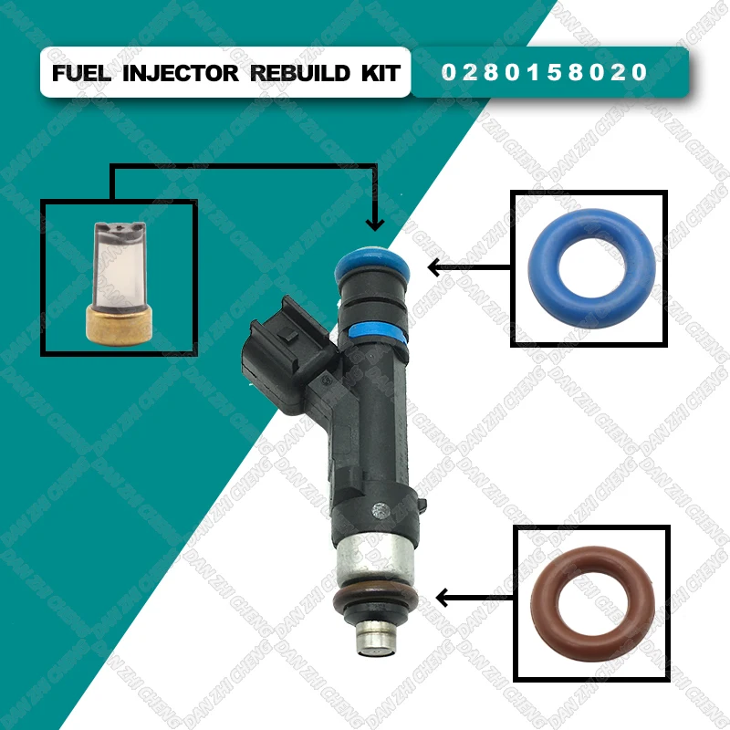 

4 set Fuel Injector Service Repair Kit Filters Orings Grommets for Jeep Liberty Commander Grand Cherokee 3.7L 06-10 0280158020