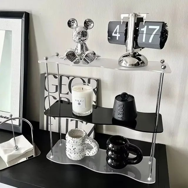 2-3layers Acrylic Desktop Storage Rack Water Cup Perfume Bathroom