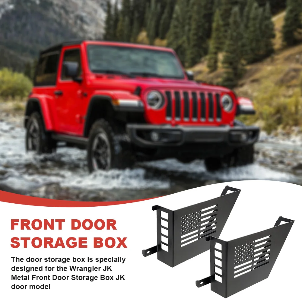 2Pcs Door Side Insert Organizer Wear Resist Door Storage Pockets Rust Proof Auto Organizer Bracket for 2007-2018 Jeep Wrangler