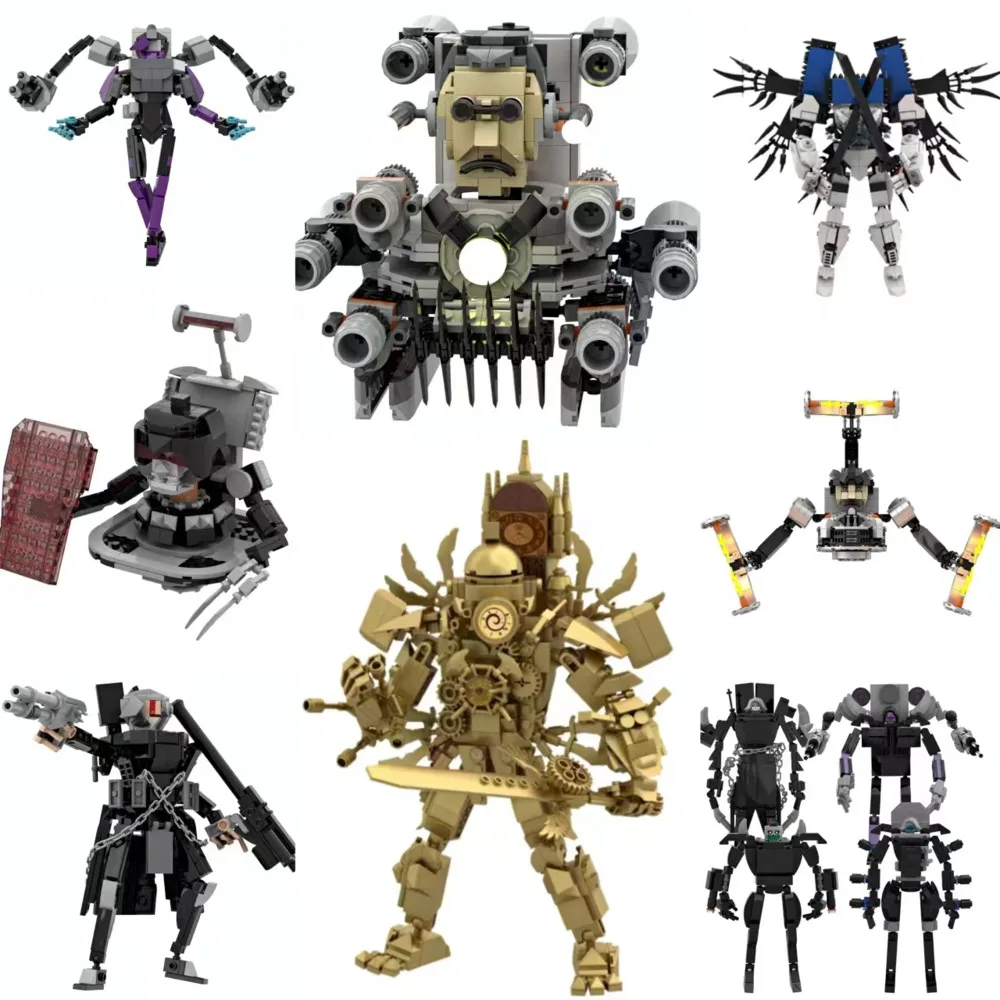 

Громкоговоритель Titans Tv Man Cameraman Skibidi туалетные блоки игрушка Titans громкоговоритель мужская камера мужской ТВ женщина кирпичный Набор Фигурки игрушки