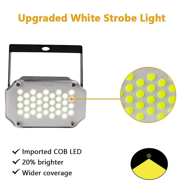 

White Strobe Lights,Super Bright 36 LED Halloween Strobe Light, Sound Activated & Strobe Speed Flash Stage Light,US Plug