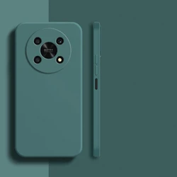 Premium Shockproof Liquid Silicone Phone Back Cover - Honor Magic 4 Pro (BlackGreen)