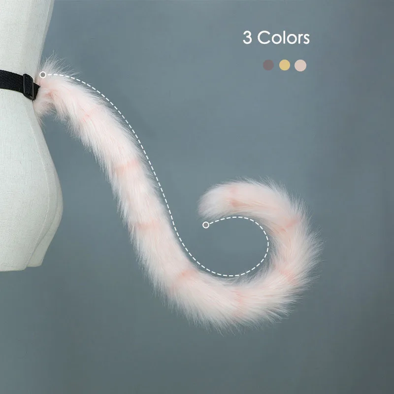 

80cm Long Plush Cat Tail Cosplay Costume Accessories JK Girl Lolita Furry Animal Tail Fursuit Party Halloween Cosplay Props
