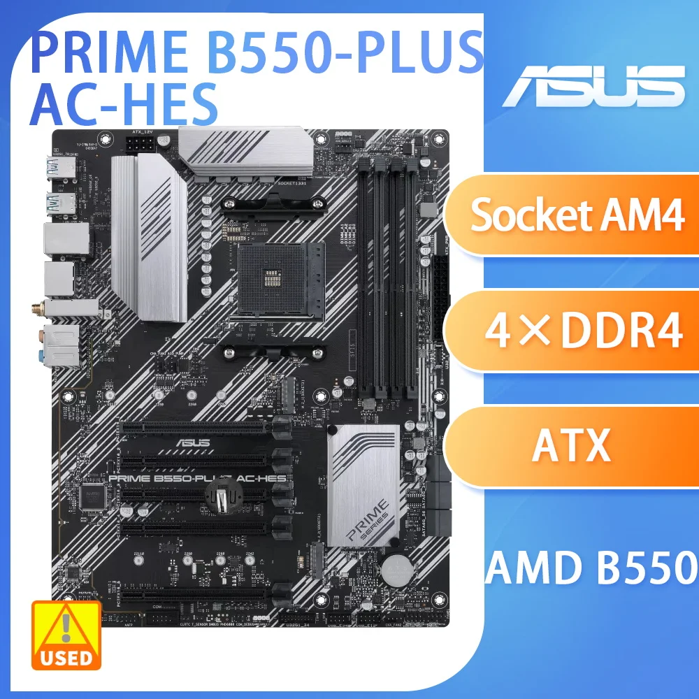 

Розетка AM4 ASUS PRIME B550-PLUS B550 материнская плата основной чипсет AMD B550 DDR4 128 ГБ PCI-E 4,0 2 × M.2 6 ×SATA III 1 × RJ45 ATX