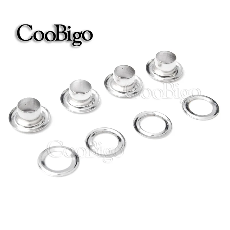 Metal Eyelets Grommets with Washer 500sets Leather Craft Shoes Belt Clothes Scrapbooking Bag Tag DIY Accessories Dia. 2mm-6mm eyelet grommet ring eyelet grommet ring kit grommet eyelet kit