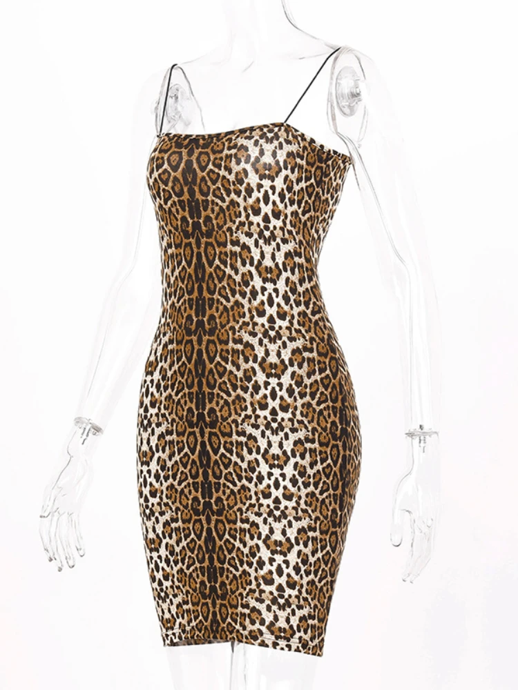 Striped Leopard Bodycon Dress