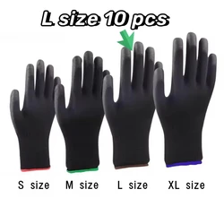 Durable Anti-Slip Safety Gloves - Wear-Resistant with ESD Protection for Gardening & Woodworking (10 Pairs) (10pairs black L)