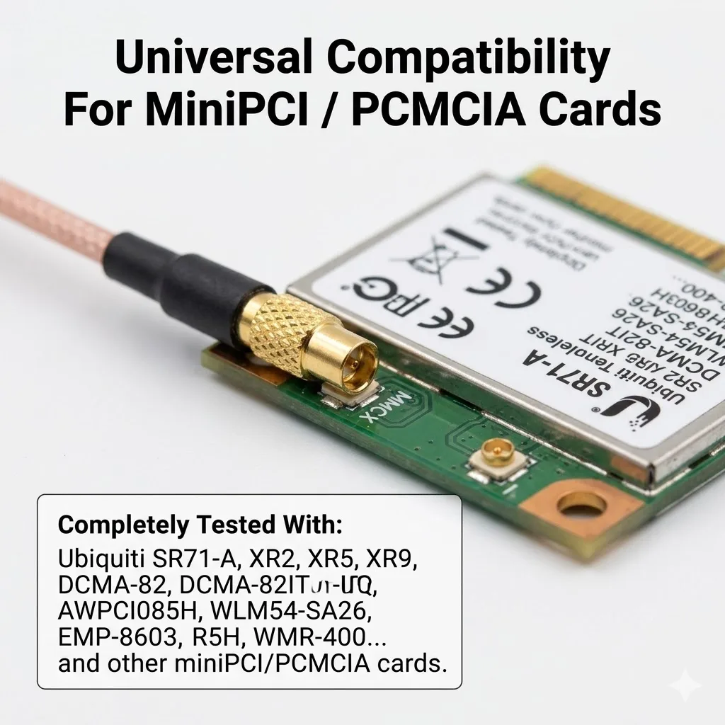 MMCX to RP SMA Female Bulkhead Pigtail Cable for Wireless