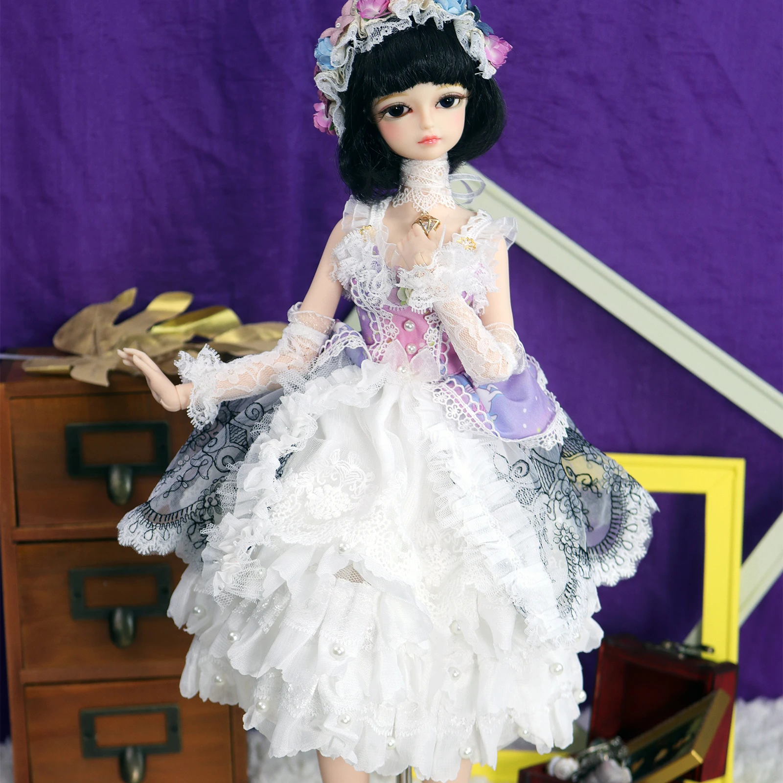 

Кукла DBS 1/4 BJD No.10, механическое тело со светлыми волосами, с макияжем, включая парик, глаза, одежда Реборн, для девочек