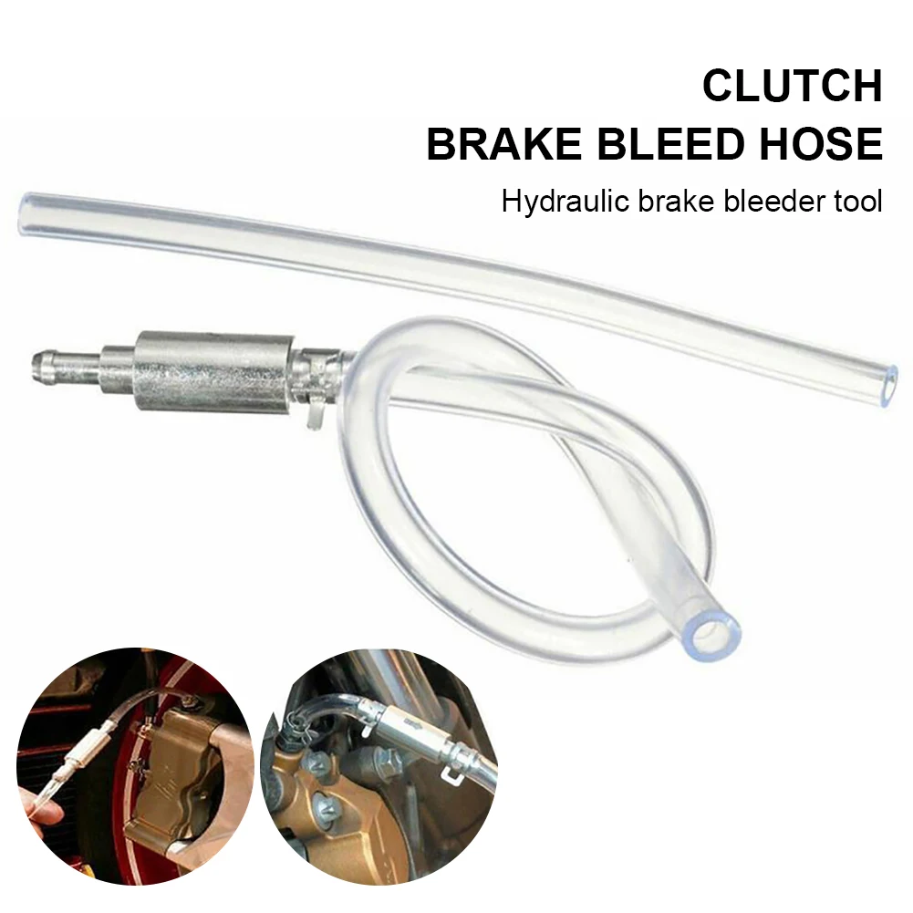 Motorcycle Car Clutch Brake Bleeder Kit 500mm Hose One Way Valve Tube Bleeding Tool