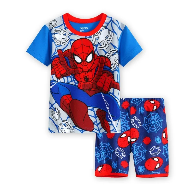 

Детский комплект Marvel Человек-паук модная летняя Пижама для мальчиков футболка шорты 2 шт./комплект Детский Повседневный костюм новый