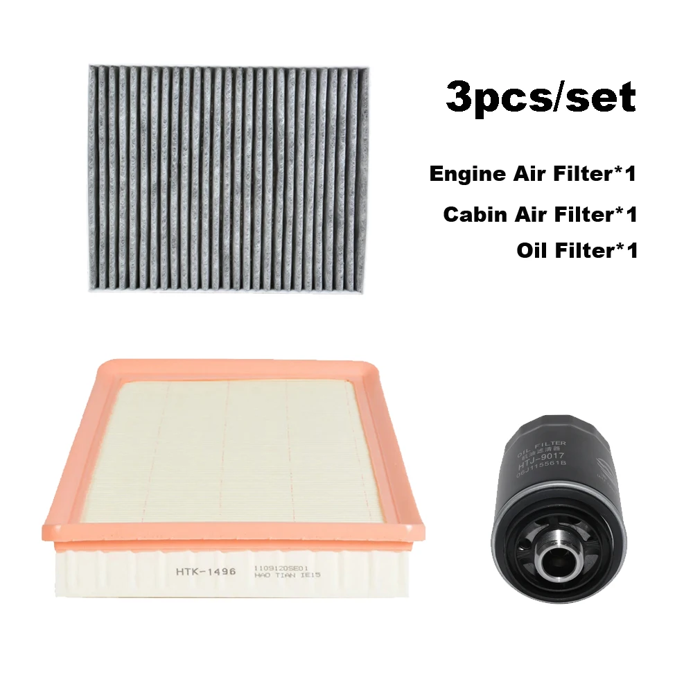 Car Filter Set 3pcs Filter Set For DFSK Glory Fengon ix7 ix5 2.0T-Cabin AC Air Oil Filter Engine Spare Parts Dongfeng FENGON SUV