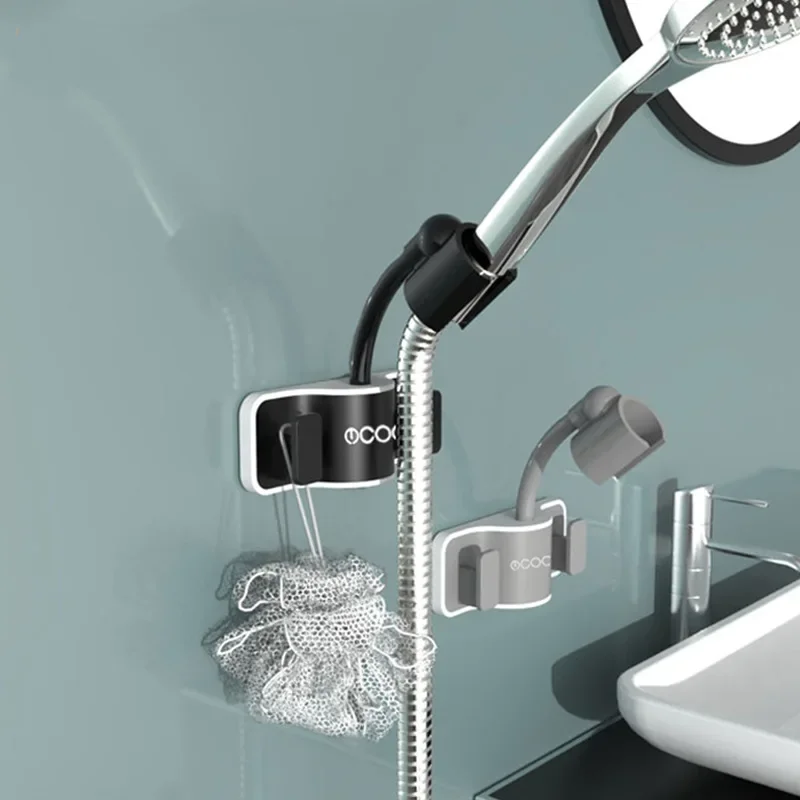 Drill Free Shower Head Holder Adjustable Shower Bracket Rack Hanger for Bath Ball Bathroom Storage Accessories showerhead holder shower bracket shower holder