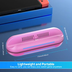 Portable 4K HDMI Dock Station with USB 3.0 and USB-C Charging (Pink)