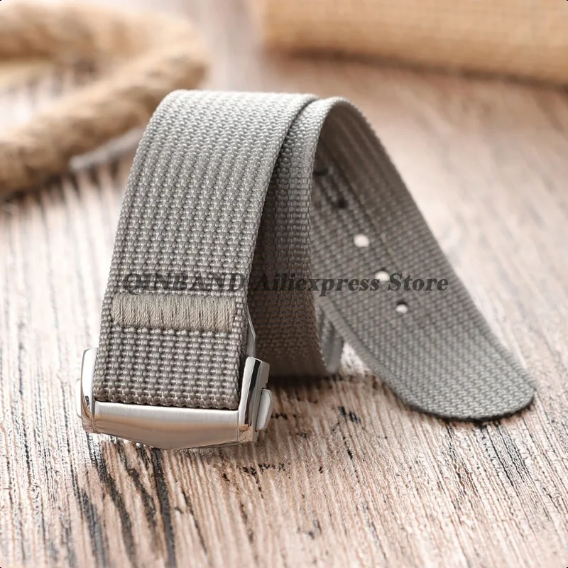 Waterproof Nylon Canvas Military Sport Watch Strap with Folding Buckle