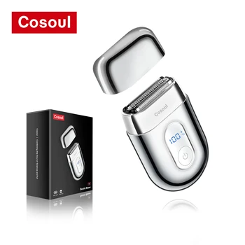 Cosoul Rasoio da Uomo Rasoio Elettrico Portatile Piccolo Mini Rasoio 3 Lame 900mAh Batteria Ad Alta Capacità Design con Blocco da Viaggio 1