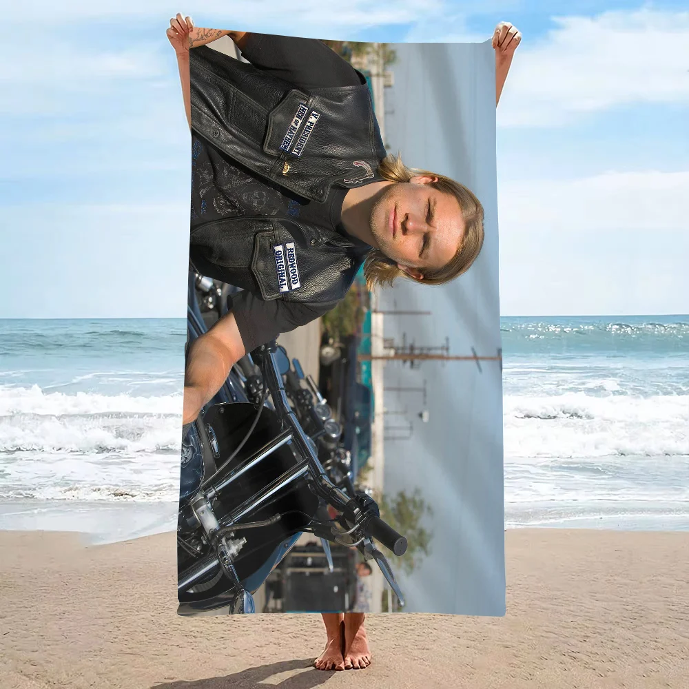 S-Sons of A-Anarchy Towel  Microfiber beach towels absorb water, dry quickly, and are easy and comfortable for yoga swimming 4