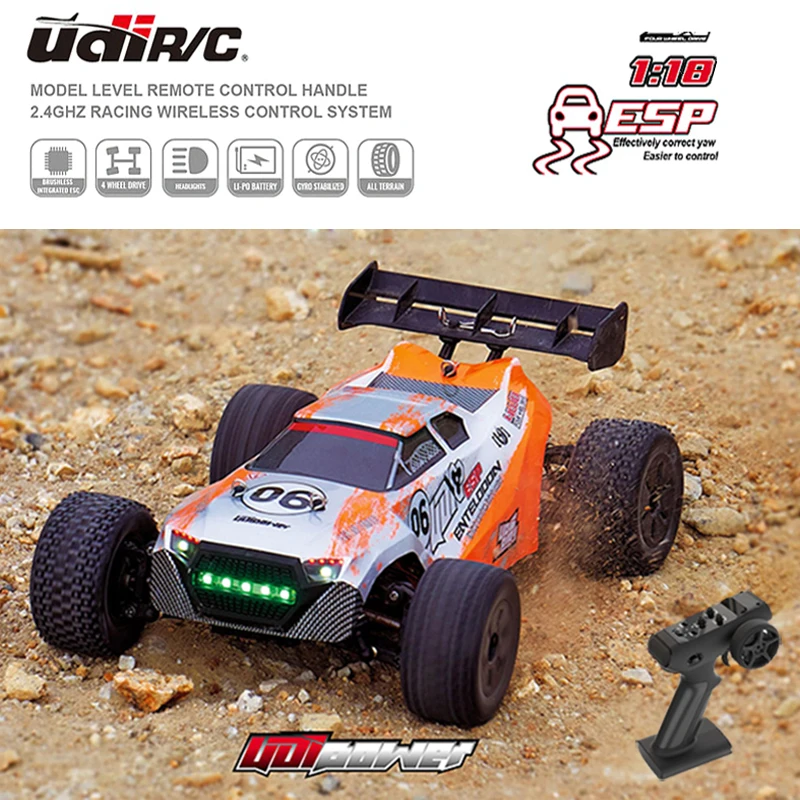Udi/Rc Udirc 1/18 2.4Ghz Ud1806 Pro Rc Auto Motore Brushless 50 Km/H Ad Alta Velocità Fuoristrada 4Wd Telecomando Auto Da Corsa Giocattolo