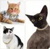 Luxury Gold Cat Necklace Jewelry Rhinestone Pet Cuban Chain Collar Kitten Doggie Wedding Prom Costume Accessories for Cats Puppy 5